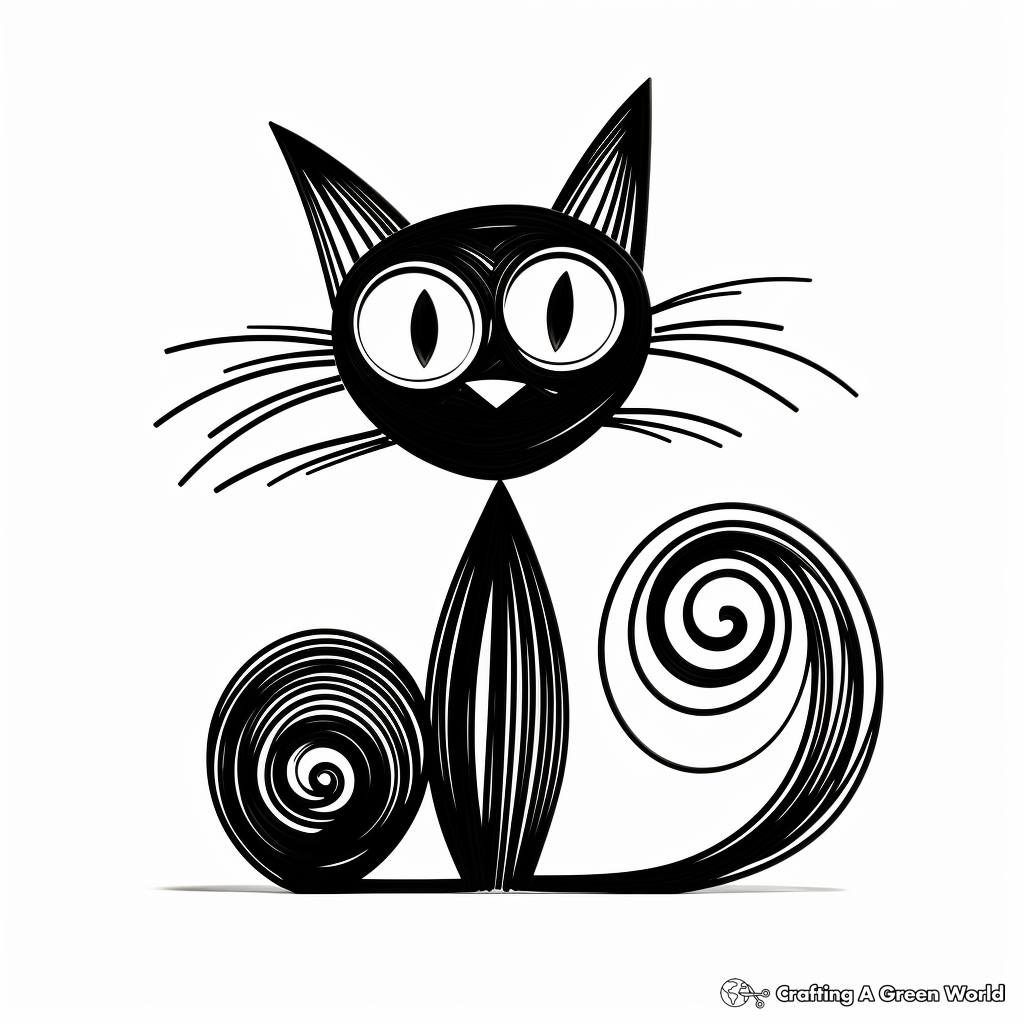 Abstract Black Cat Coloring Pages for Artists 3