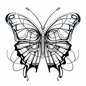 Abstract Blue Morpho Butterfly Coloring Pages for Creatives 1