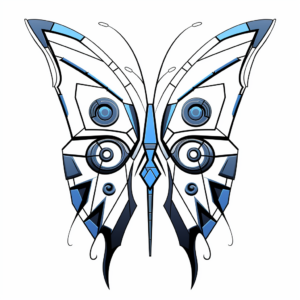 Abstract Blue Morpho Butterfly Coloring Pages for Creatives 3
