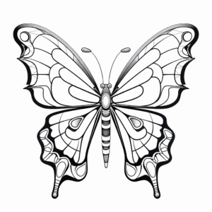 Abstract Blue Morpho Butterfly Coloring Pages for Creatives 4