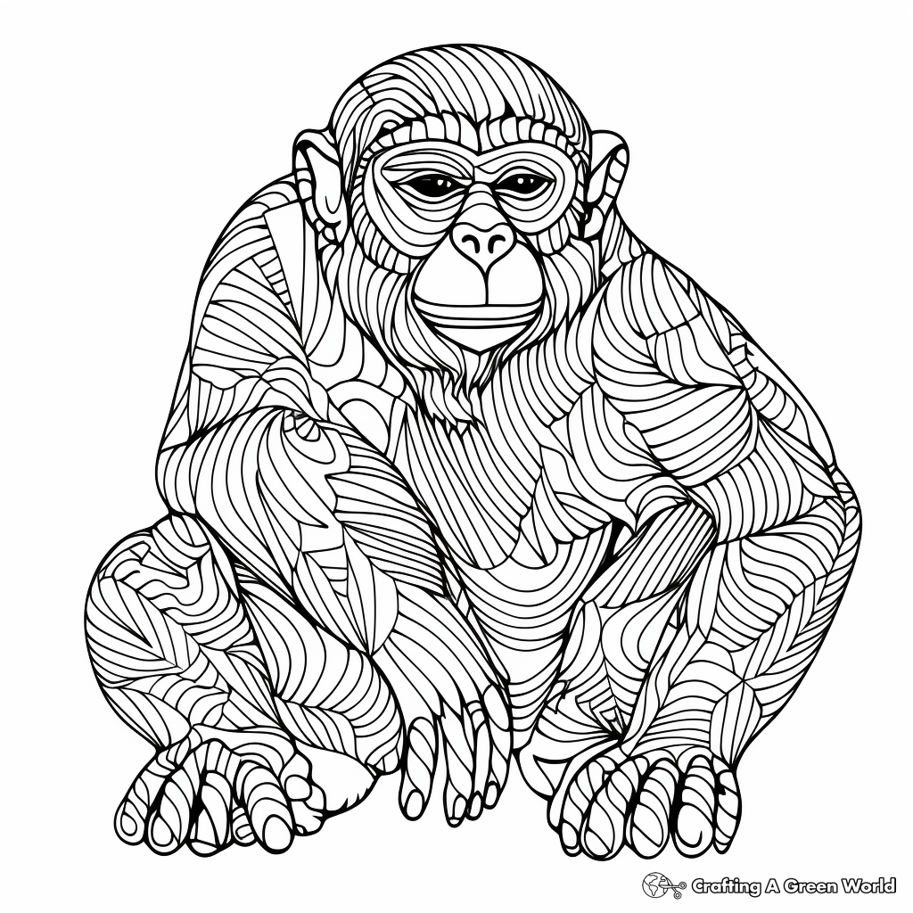 Abstract Bonobo Coloring Pages for Artists 1