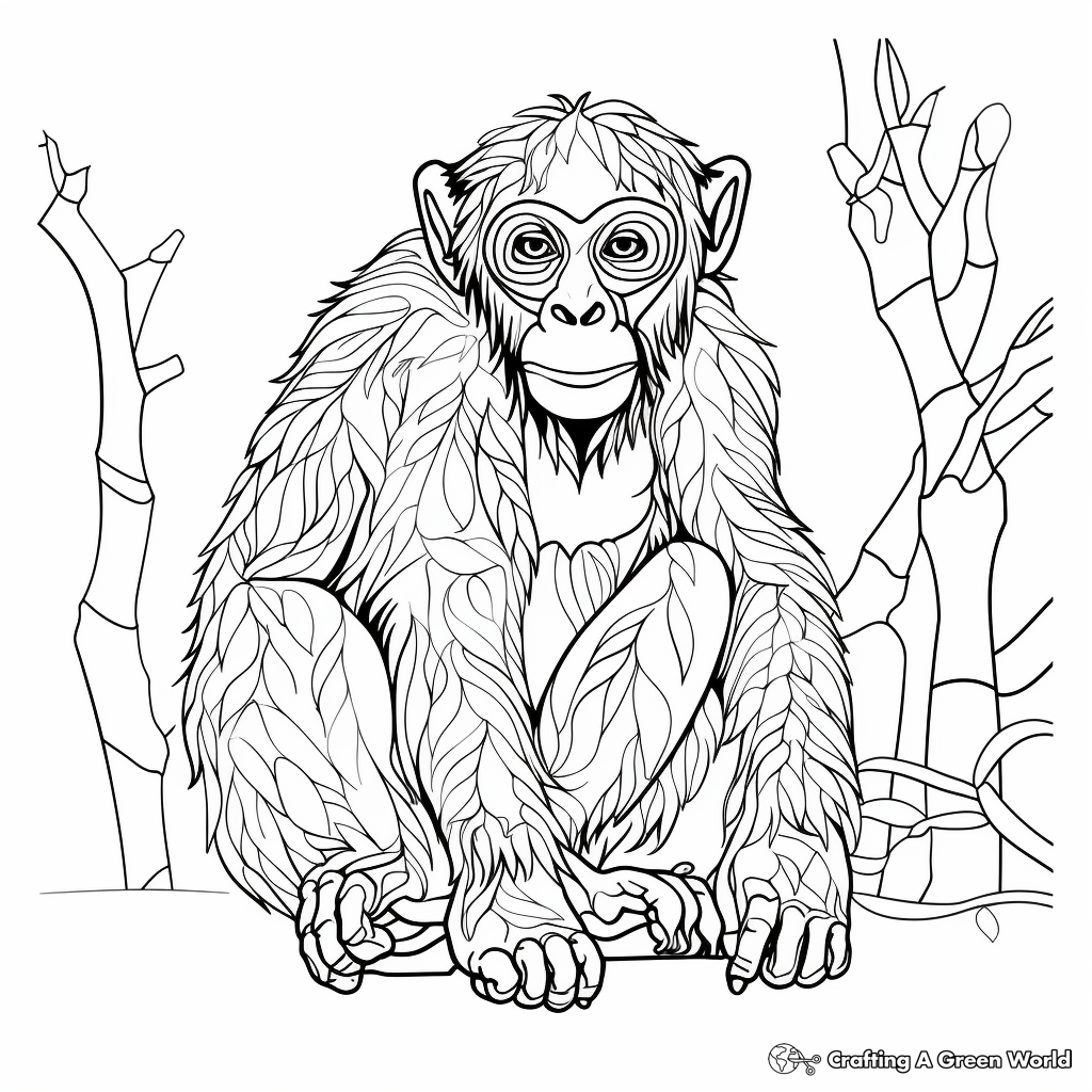 Abstract Bonobo Coloring Pages for Artists 2