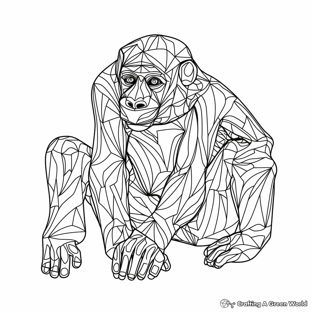 Abstract Bonobo Coloring Pages for Artists 4