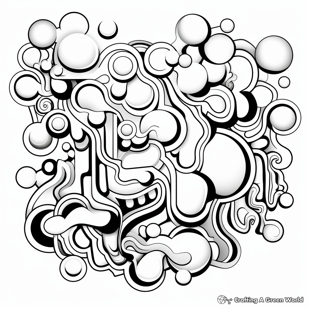 Abstract Bubble Gum Coloring Pages for Adults 1