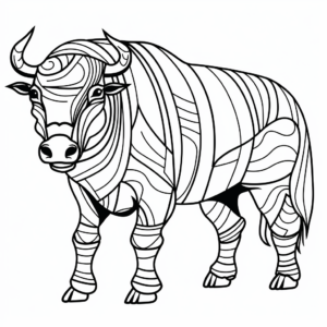 Abstract Buffalo Coloring Pages 2