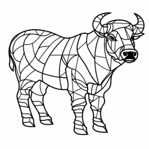 Abstract Buffalo Coloring Pages 3