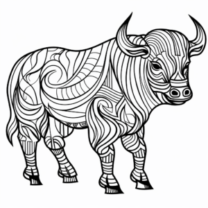 Abstract Buffalo Coloring Pages 4