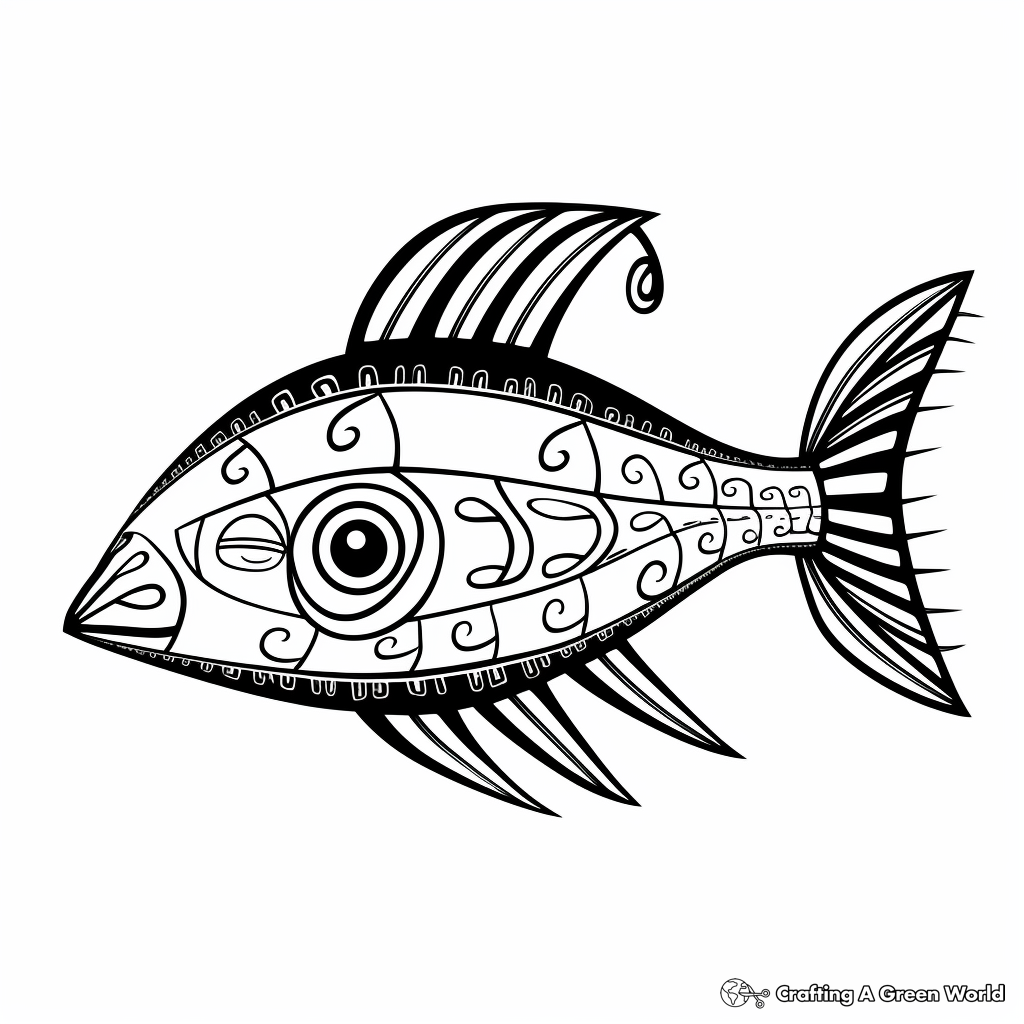 Abstract Candiru Catfish Coloring Pages for Artists 1