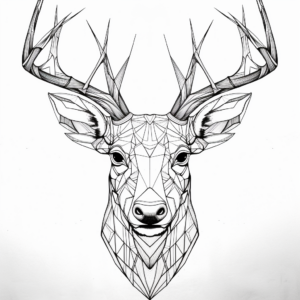 Abstract Deer Head Coloring Pages for Artists 1