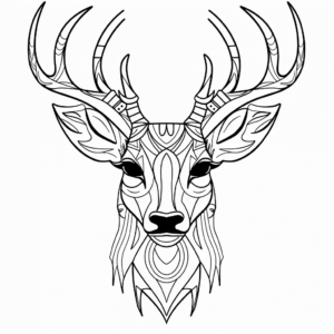 Abstract Deer Head Coloring Pages for Artists 3
