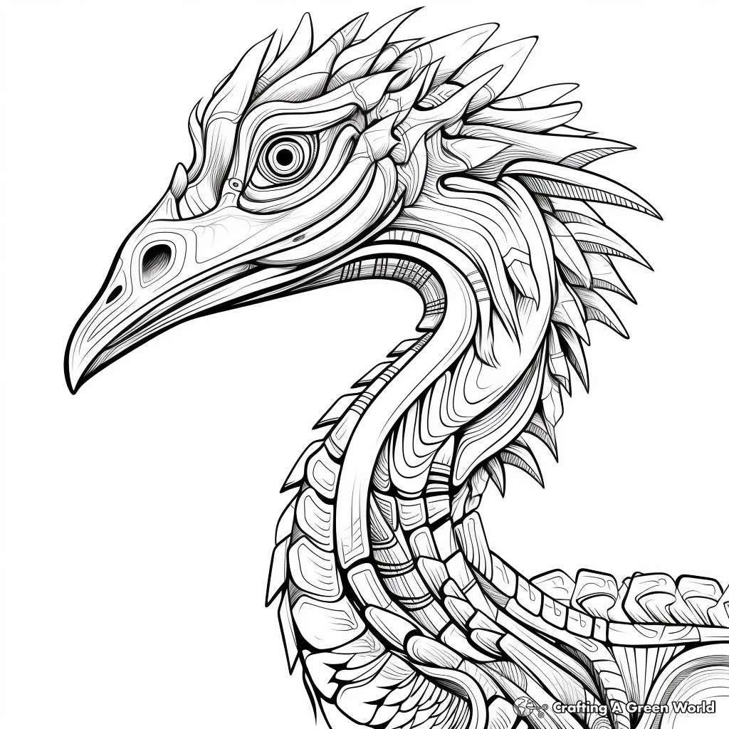 Abstract Deinonychus Coloring Pages: An Artistic Adventure 2