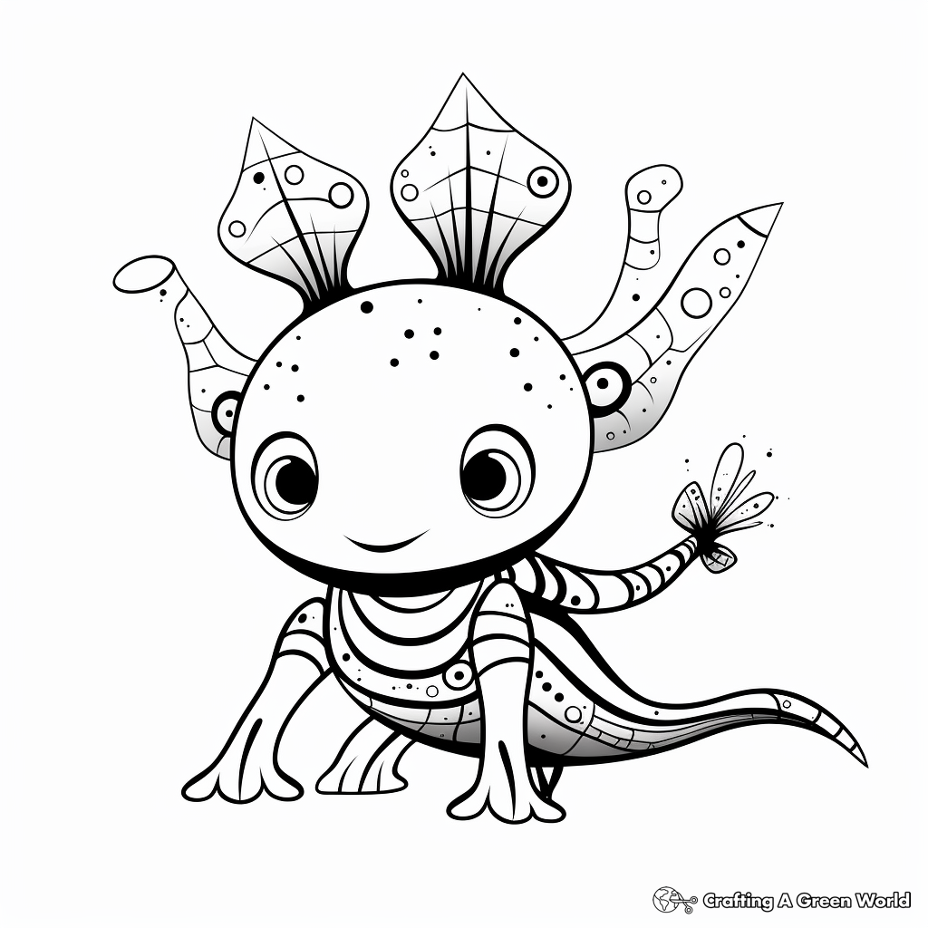 Abstract Design Axolotl Coloring Pages for Artists 1