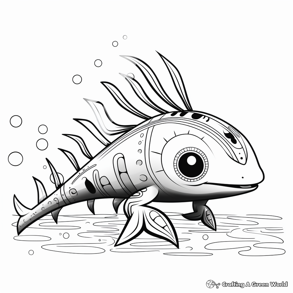 Abstract Design Axolotl Coloring Pages for Artists 2