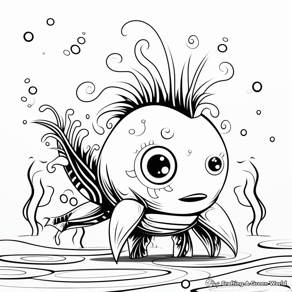 Abstract Design Axolotl Coloring Pages for Artists 3