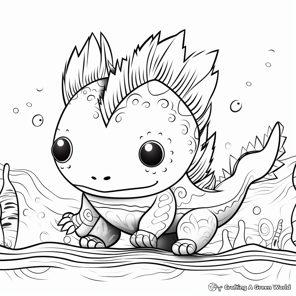 Abstract Design Axolotl Coloring Pages for Artists 4