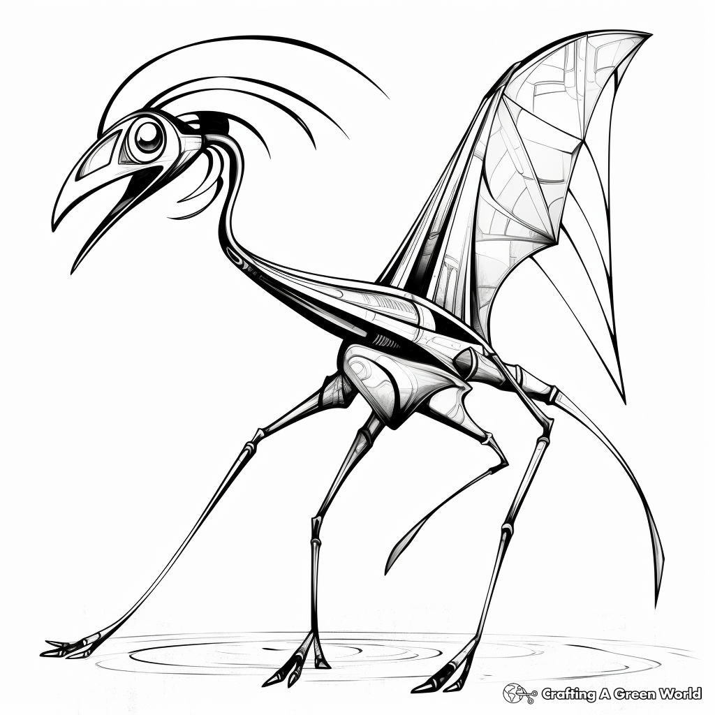 Abstract Dimorphodon Coloring Pages for Adults 4