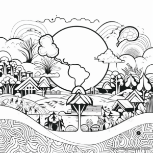Abstract Earth Coloring Pages for the Artistic 1