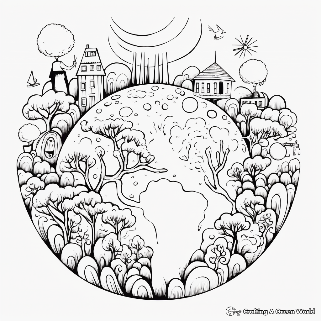 Abstract Earth Coloring Pages for the Artistic 2
