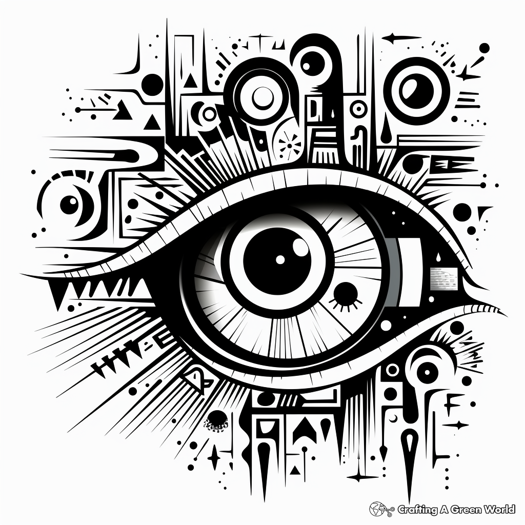 Abstract Eye Coloring Pages for Artists 1