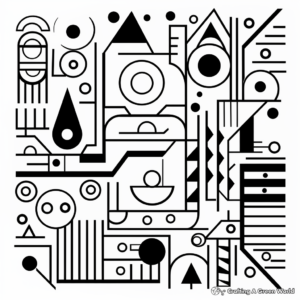 Abstract Geometric Shapes Coloring Pages 2