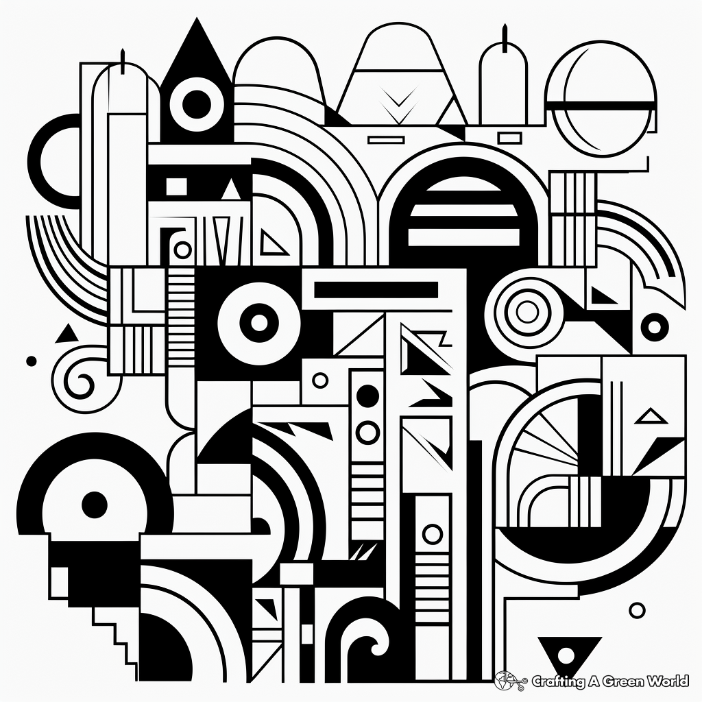 Abstract Geometric Shapes Coloring Pages 3