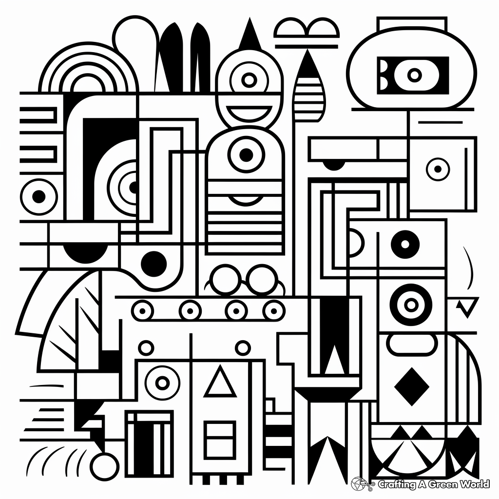 Abstract Geometric Shapes Coloring Pages 4