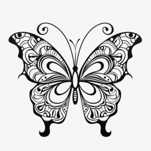 Abstract Heart Butterfly Coloring Pages for Artists 2