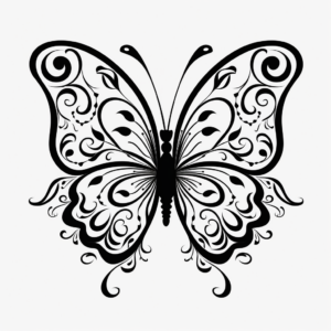 Abstract Heart Butterfly Coloring Pages for Artists 4