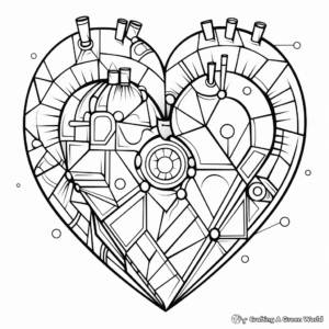 Abstract Heart Geometry Coloring Pages 2