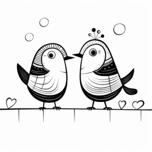 Abstract Love Bird Coloring Pages for Art-lovers 1