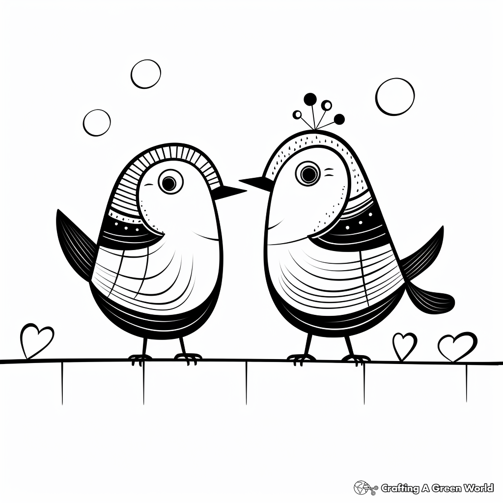 Abstract Love Bird Coloring Pages for Art-lovers 1