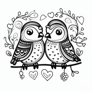 Abstract Love Bird Coloring Pages for Art-lovers 2