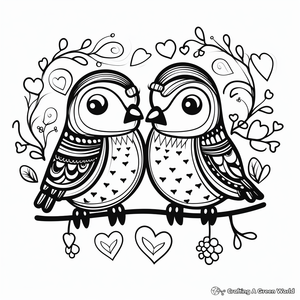 Abstract Love Bird Coloring Pages for Art-lovers 2