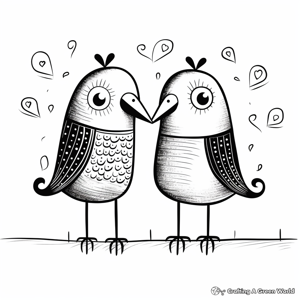Abstract Love Bird Coloring Pages for Art-lovers 3