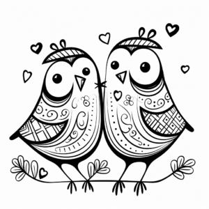 Abstract Love Bird Coloring Pages for Art-lovers 4