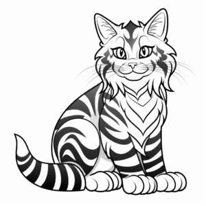 Abstract Maine Coon Cat Coloring Pages 2
