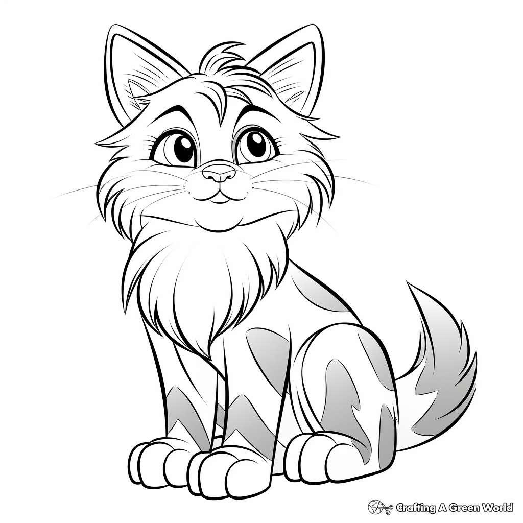 Abstract Maine Coon Cat Coloring Pages 3