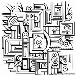 Abstract Modern Art Coloring Pages 1
