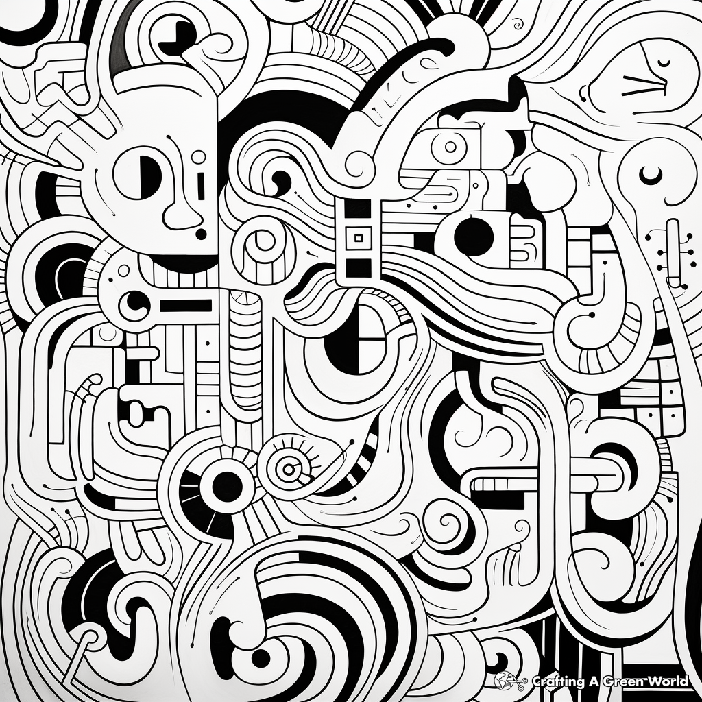 Abstract Modern Art Coloring Pages 3