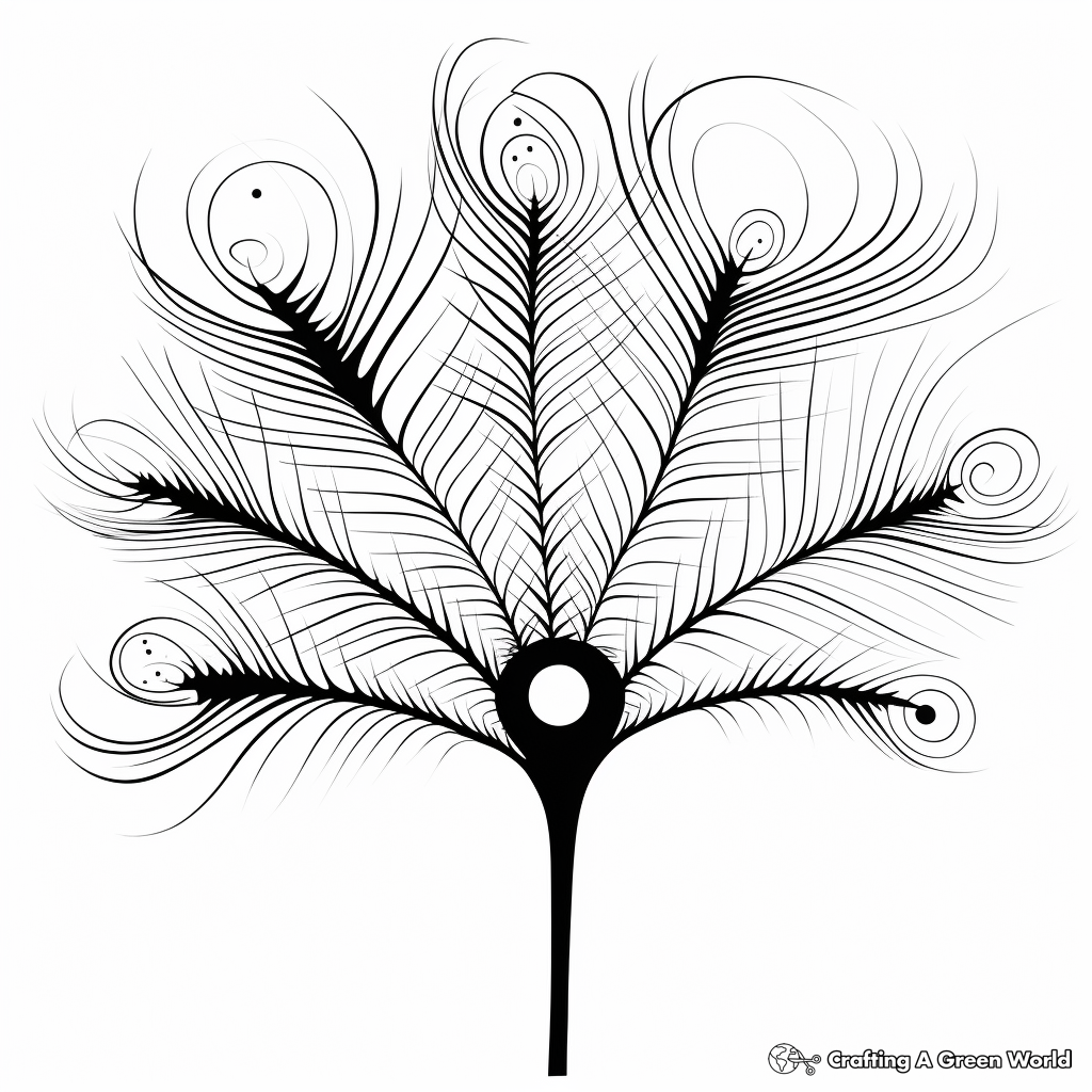 Abstract Peacock Feather Coloring Pages for Artists 4