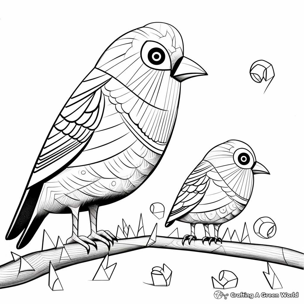 Abstract Pigeon Coloring Sheets for Artists 1