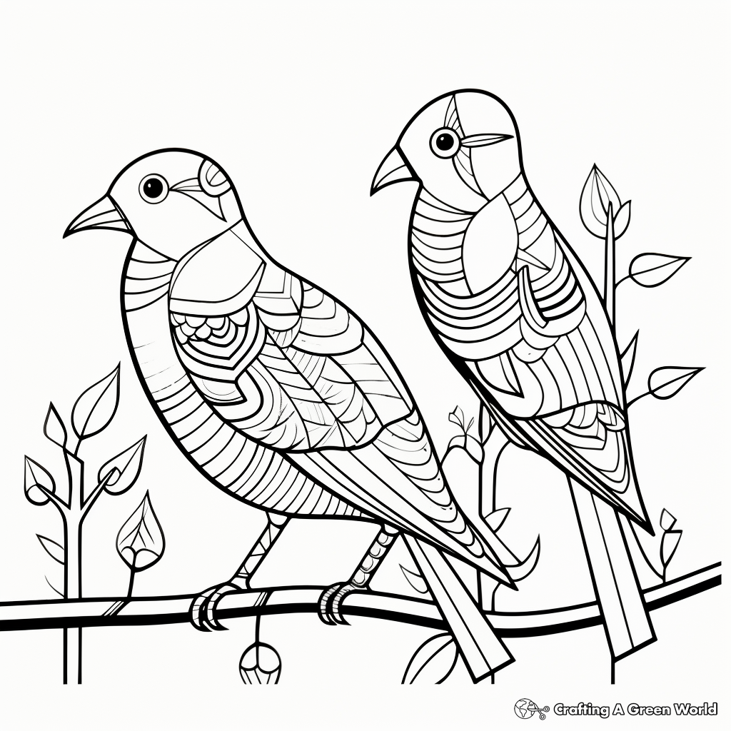 Abstract Pigeon Coloring Sheets for Artists 4