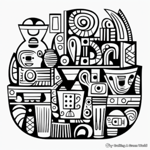 Abstract Pottery Artistry Coloring Pages 1