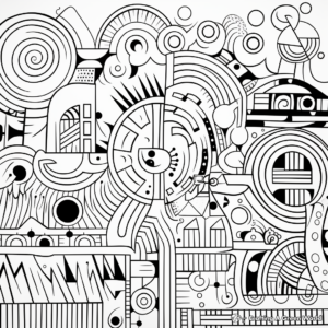 Abstract Rainbow Art Coloring Pages 2