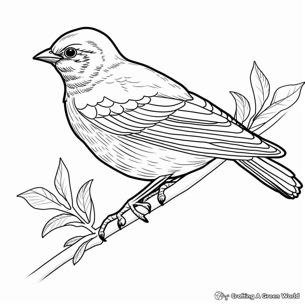 Abstract Red-Winged Blackbird Art Coloring Pages 2