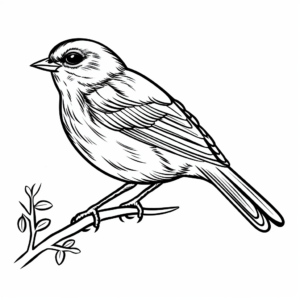 Abstract Red-Winged Blackbird Art Coloring Pages 3