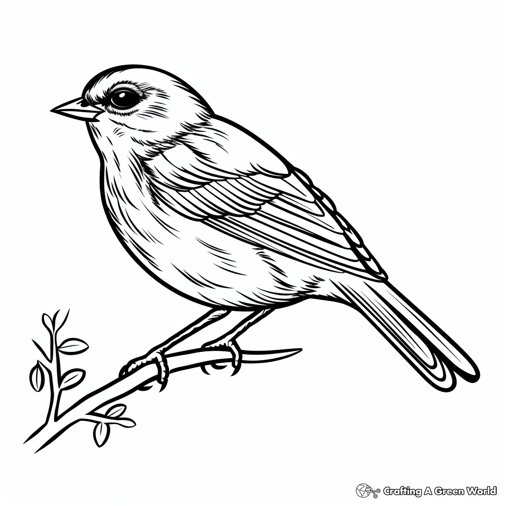 Abstract Red-Winged Blackbird Art Coloring Pages 3
