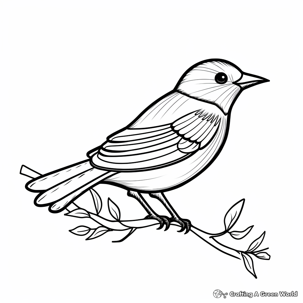 Abstract Red-Winged Blackbird Art Coloring Pages 4