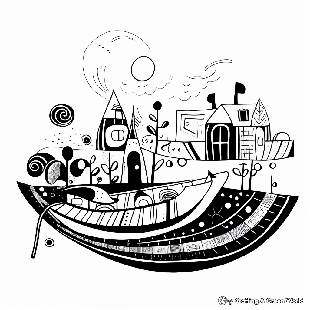 Abstract Rowboat Design Coloring Pages for Creatives 1