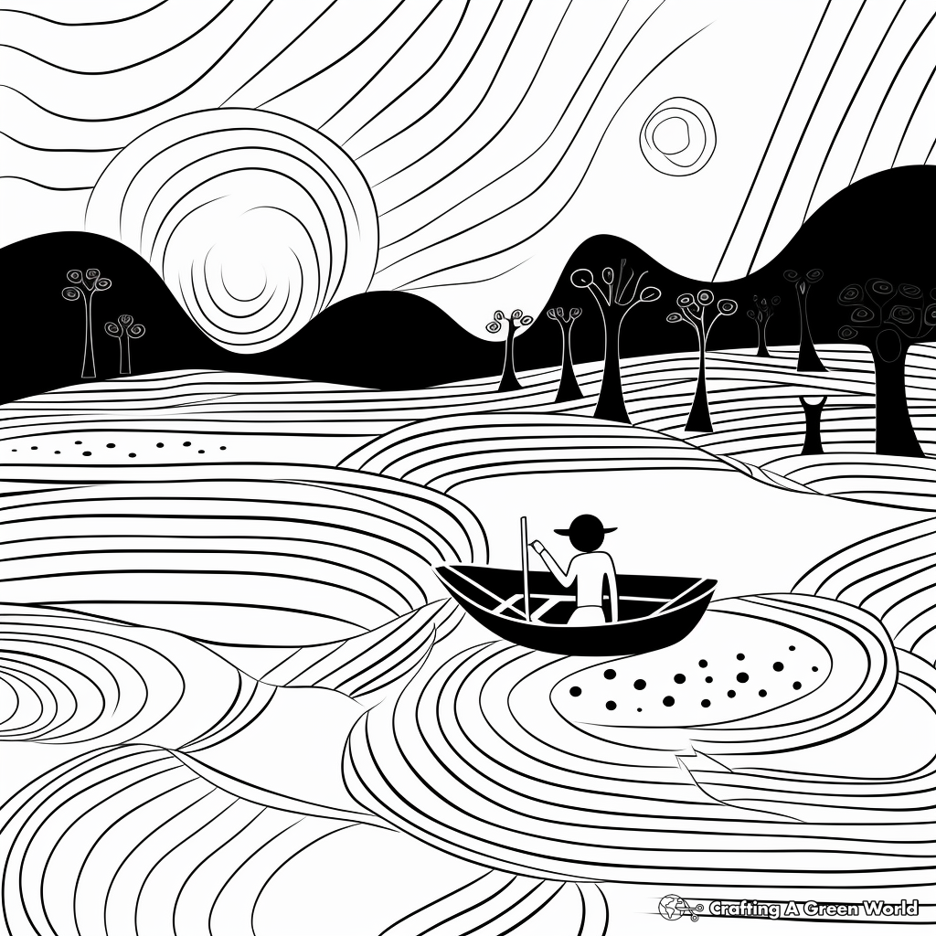 Abstract Rowboat Design Coloring Pages for Creatives 2
